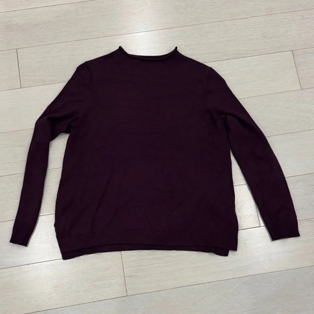 Adrianna Papell Dark Purple Crew Neck Sweater